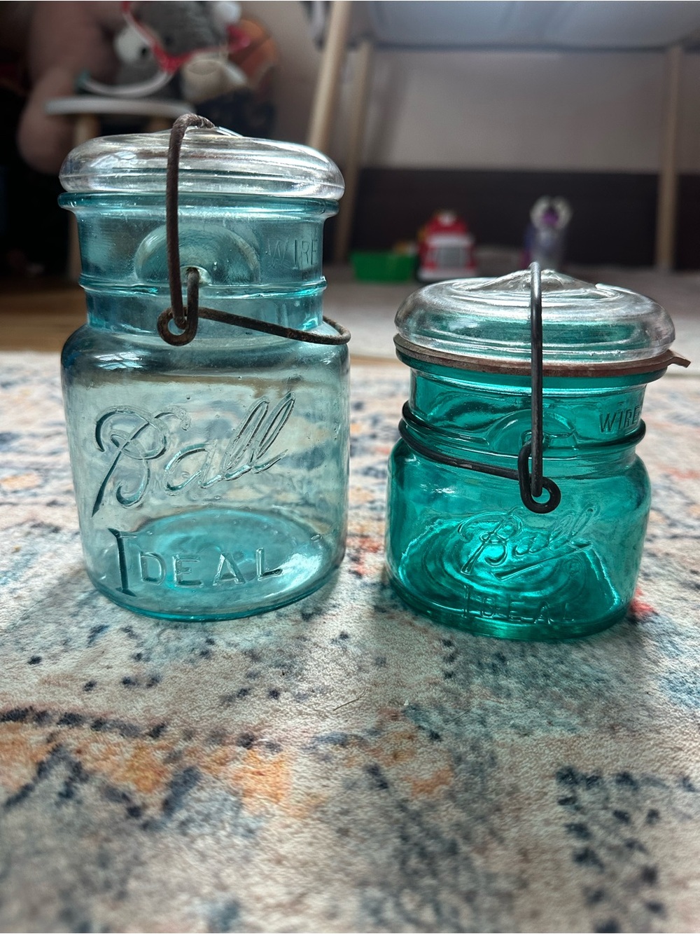 Ball Ideal Aqua Glass Jar Set - Pair